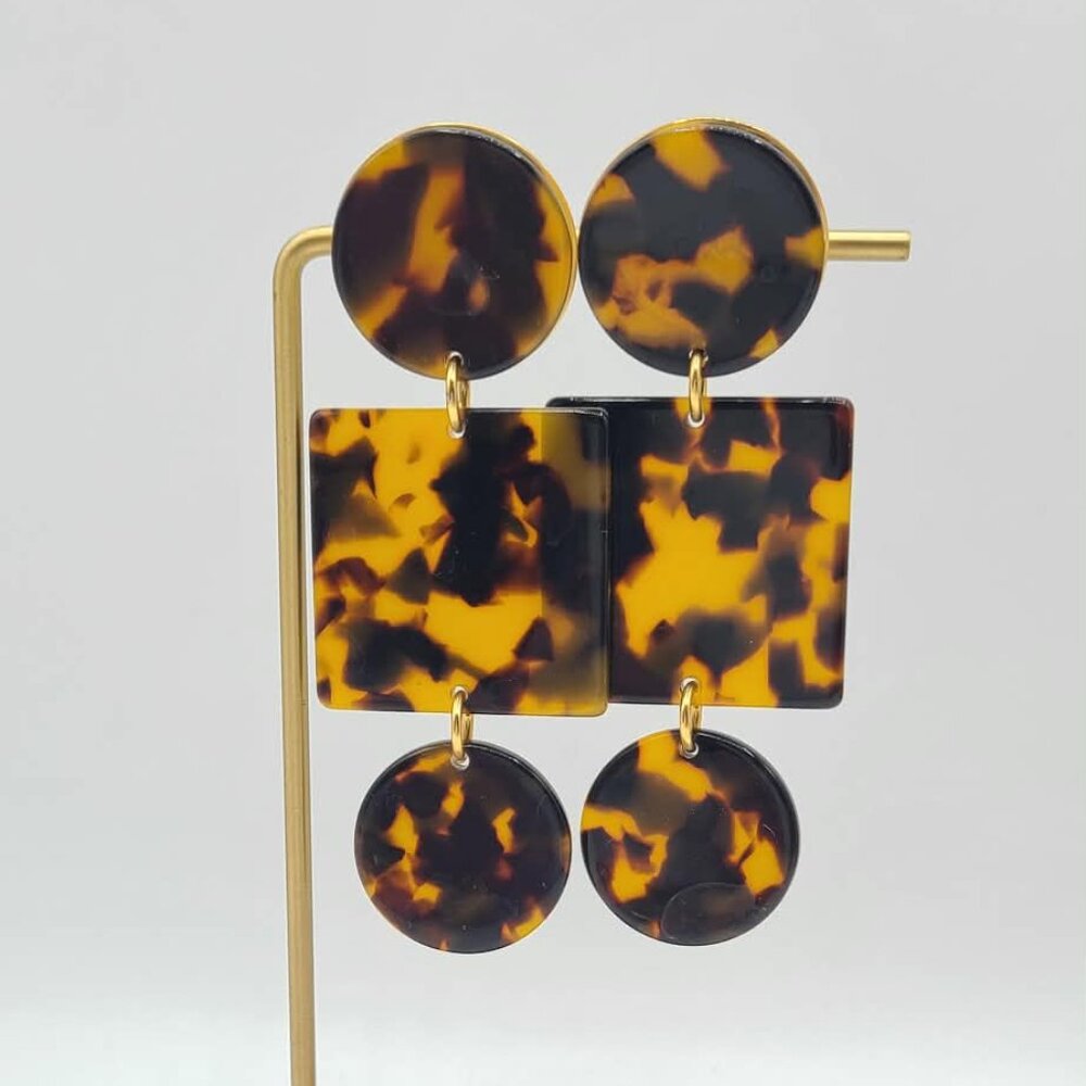 J Crew Geometric Tortoise Statement Earrings - image 8